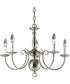 Americana 5-Light White Candle Traditional Chandelier Light Brushed Nickel