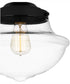 Quoizel Semi-Flush Mount Small 1-light Semi Flush Mount Matte Black