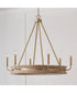 Finn 6-Light Chandelier White Wash and Matte Brass