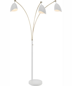 Tanko 1-Light 3-Light Arch Lamp Antique Brass/White