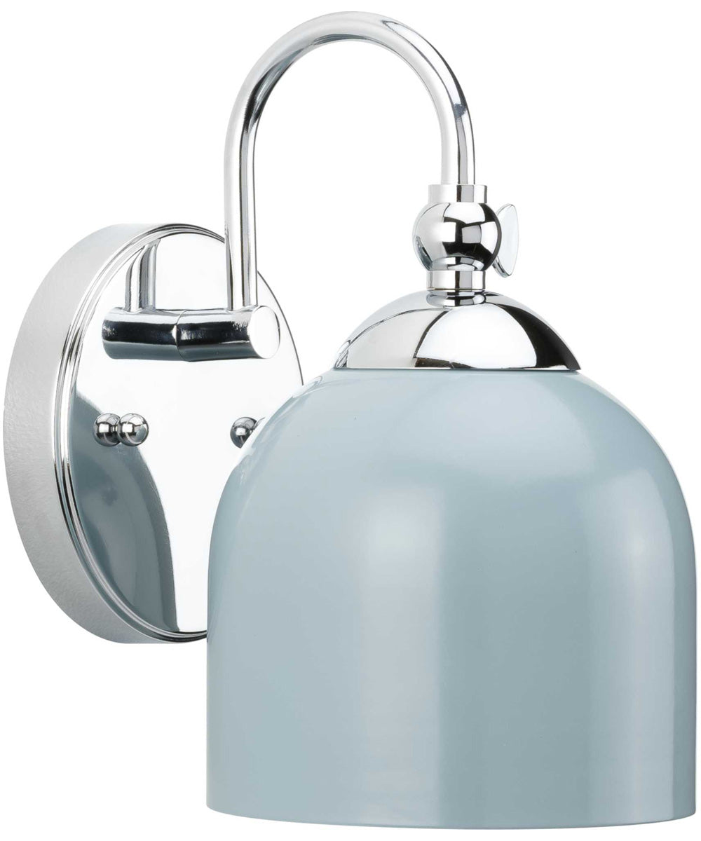 Dalton 1-Light Farmhouse Metal Shade Bath Vanity Light Polished Chrome