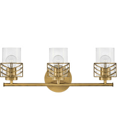 Della 3-Light Three Light Vanity in Lacquered Brass