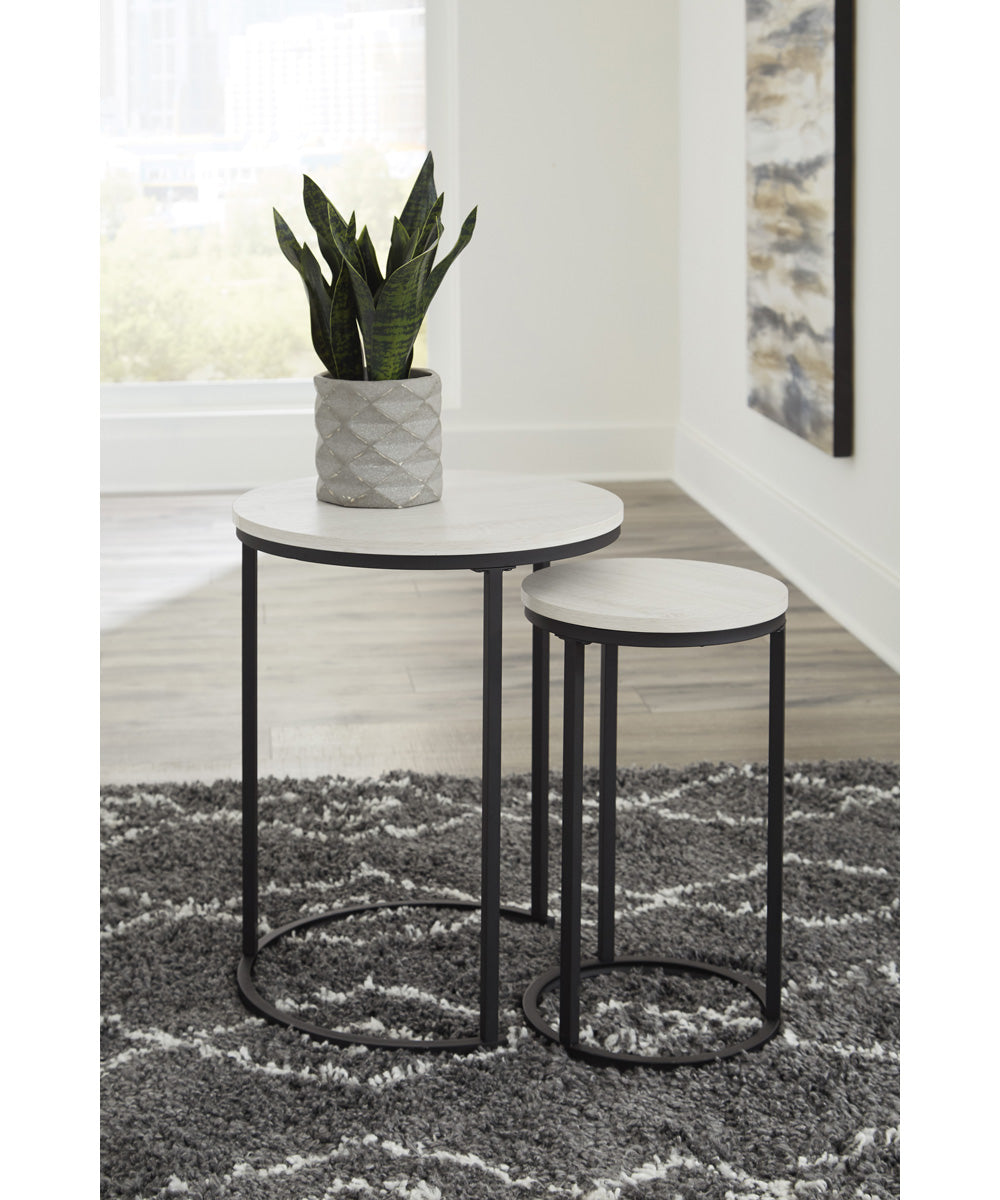 Briarsboro Accent Table (2/CN) White/Black