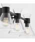 Beldar 3-light Bath Vanity Light Matte Black w/ Clear Glass