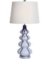 Bowered Table Lamp White/Chrome/a White Linen Shade