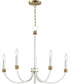 Charlton 5-Light Chandelier Weathered White/Gold Leaf