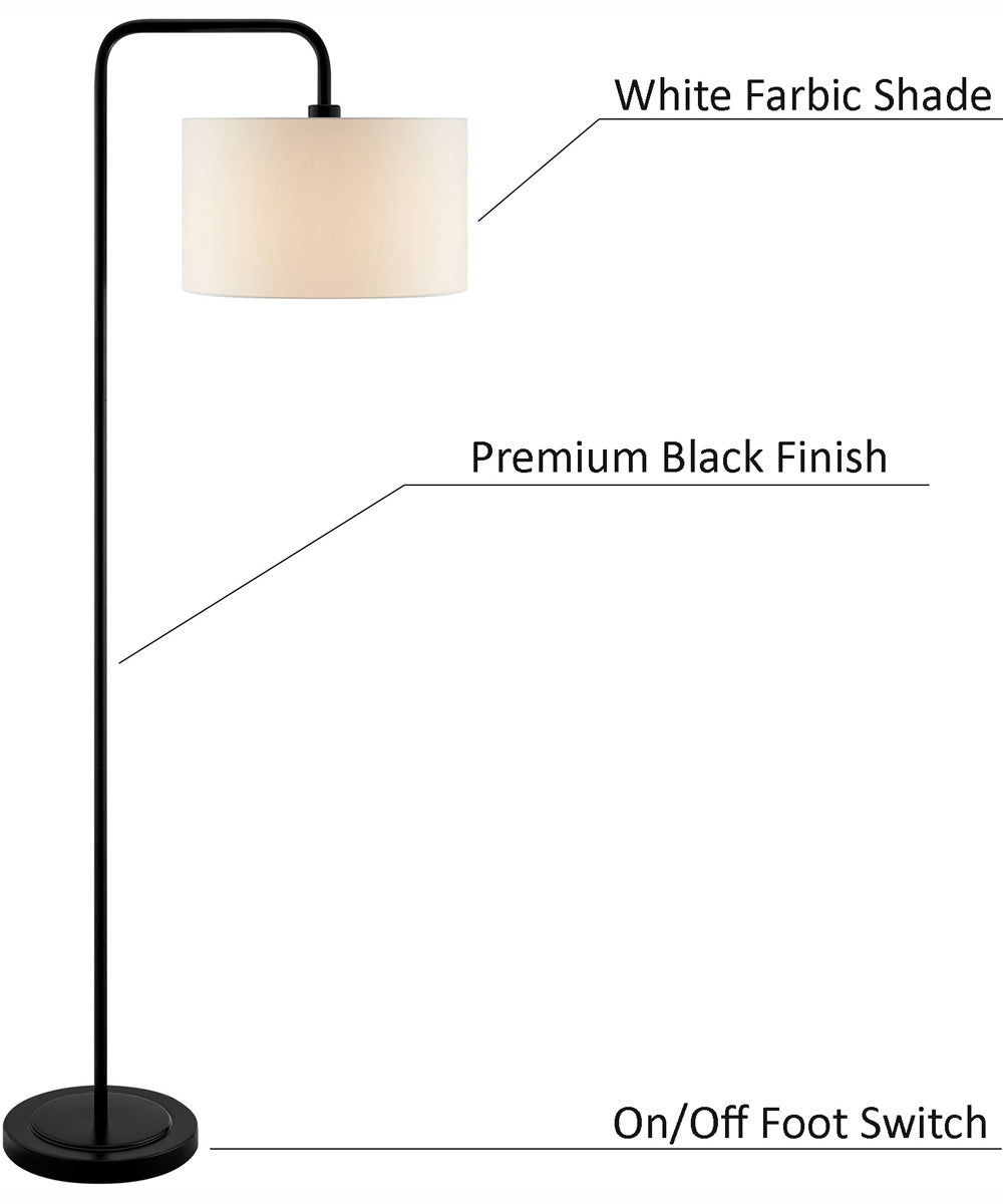 Orea 1-Light 3Pcs Floor & Table Lamp Set Black/Linen Shade