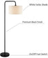 Orea 1-Light 3Pcs Floor & Table Lamp Set Black/Linen Shade