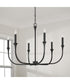 Decklan 6-Light Chandelier Black Iron