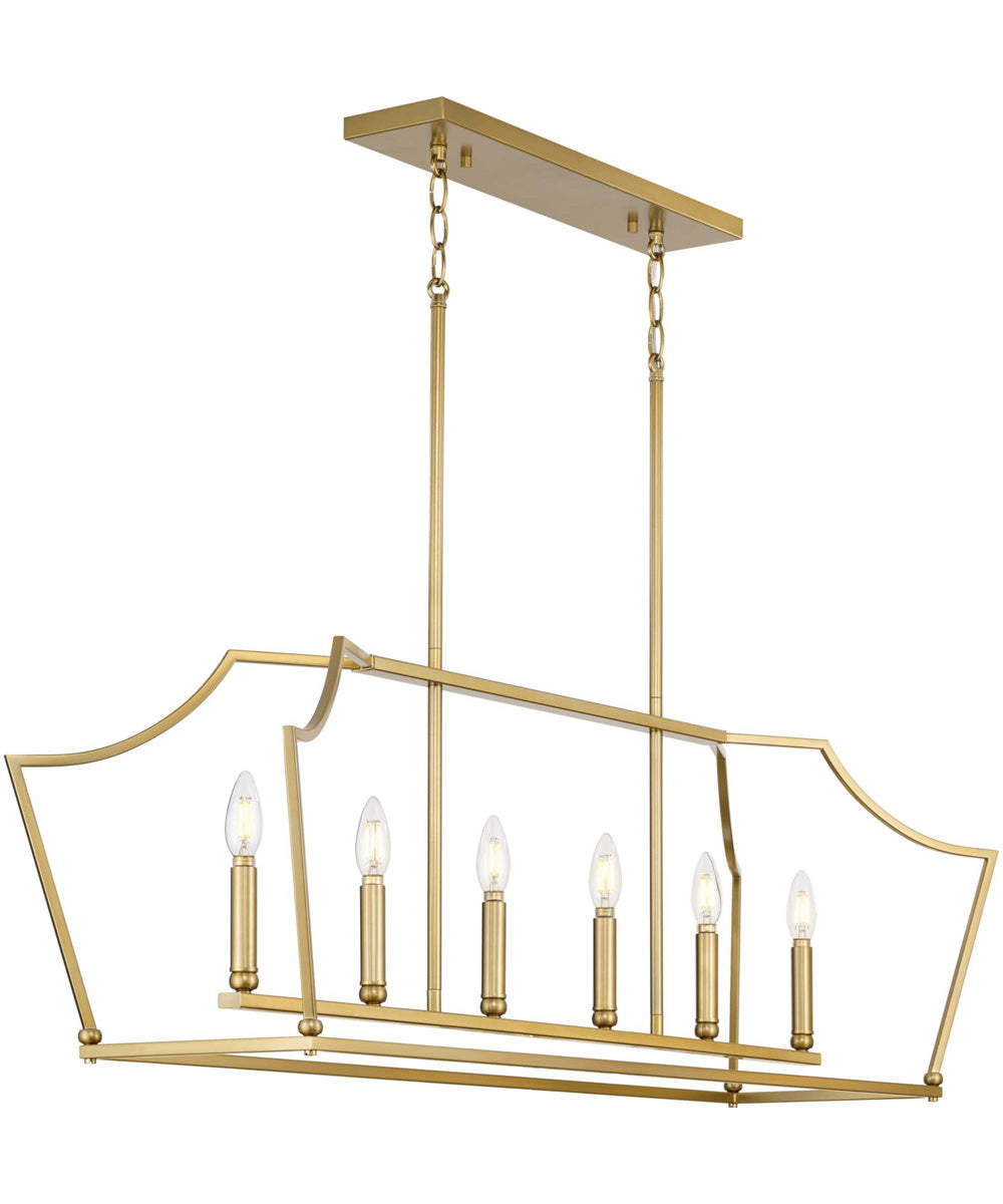 Parkhurst 6-Light New Traditional  Linear Island Chandelier Light Brushed Bronze