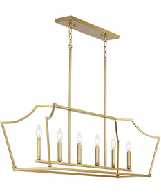 Parkhurst 6-Light New Traditional  Linear Island Chandelier Light Brushed Bronze