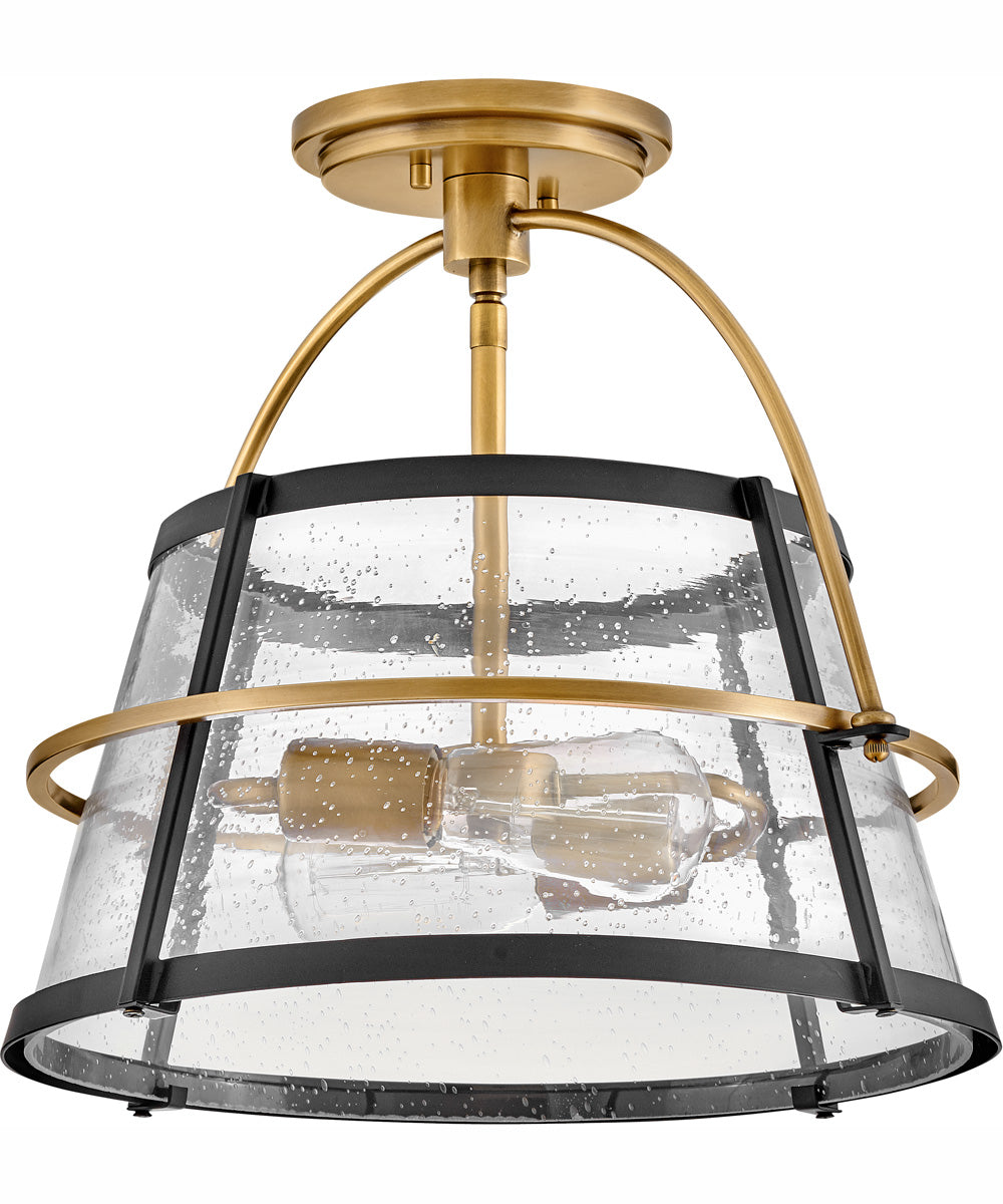 Tournon 2-Light Medium Semi-Flush Mount in Heritage Brass