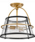 Tournon 2-Light Medium Semi-Flush Mount in Heritage Brass