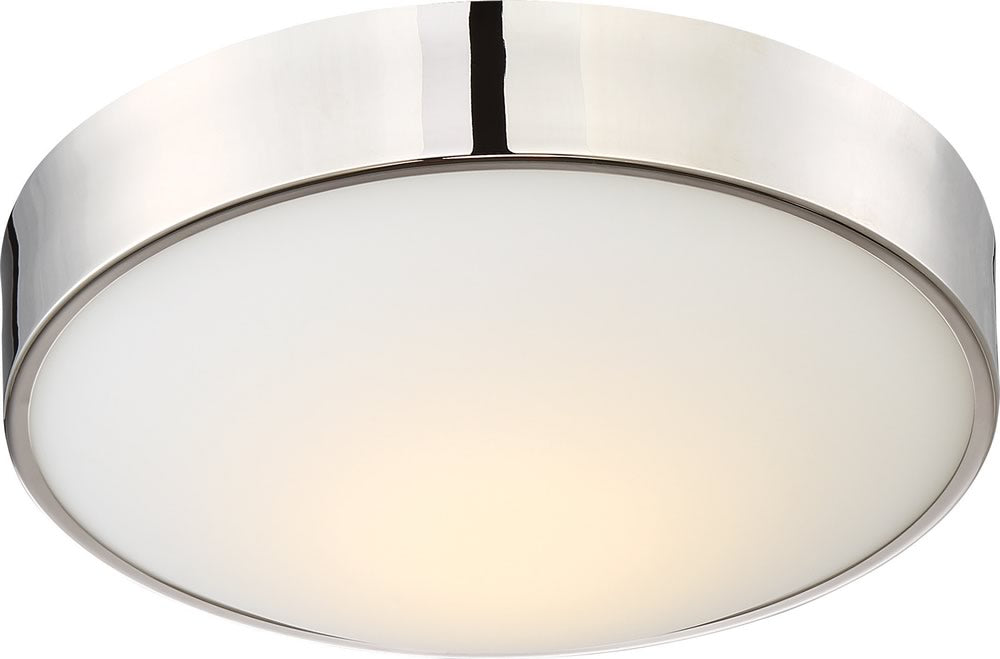 13"W Perk 1-Light LED Close-to-Ceiling Polished Nickel
