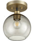 Clarion 1-light Ceiling Flush Mount Textured Black w/ Aged Brass