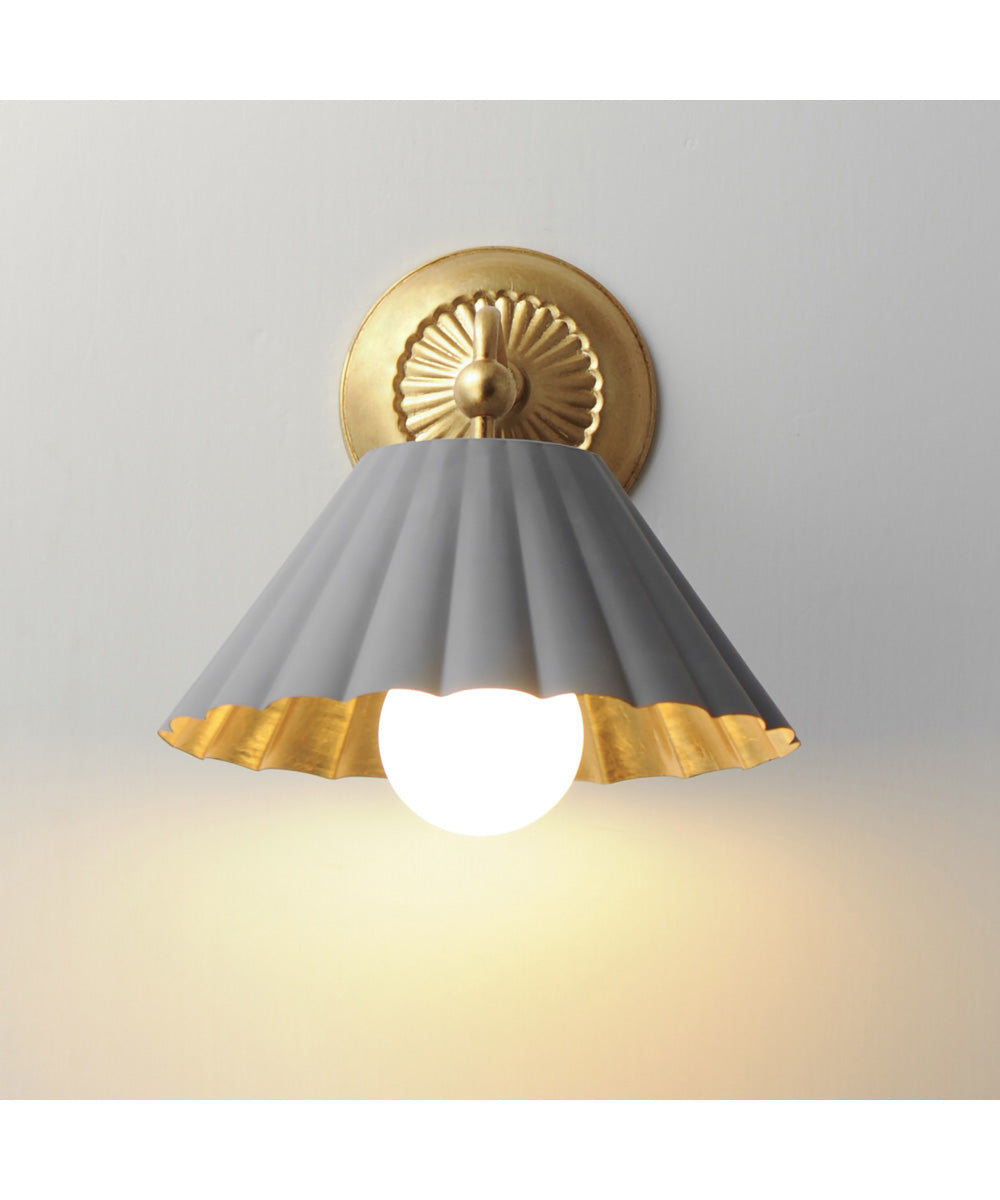 Primrose 1-Light Wall Sconce Dark Grey / Gold Leaf