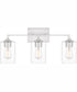 Prescott Large 3-light Bath Light Brushed Nickel