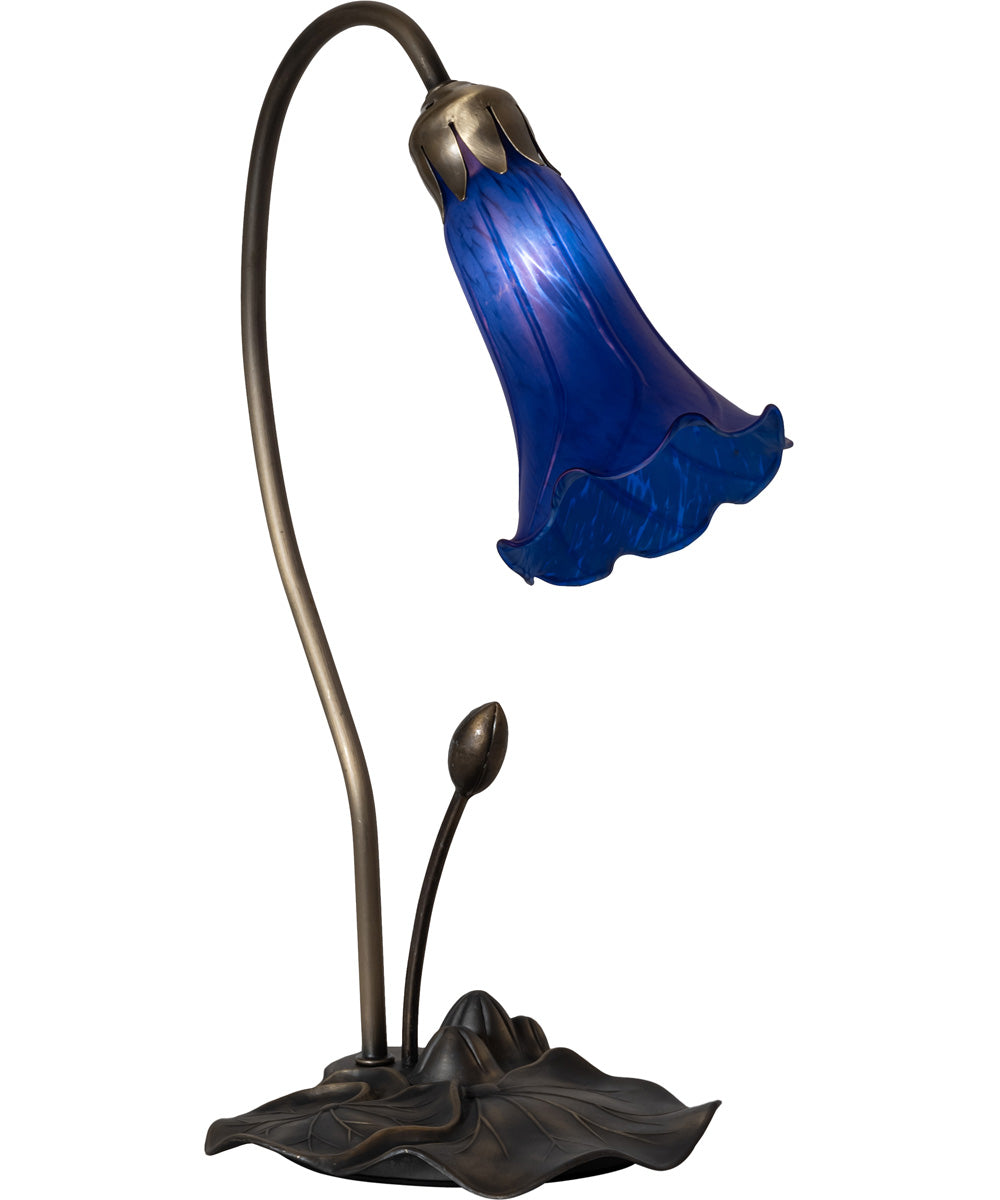 16" High Blue Pond Lily Accent Lamp