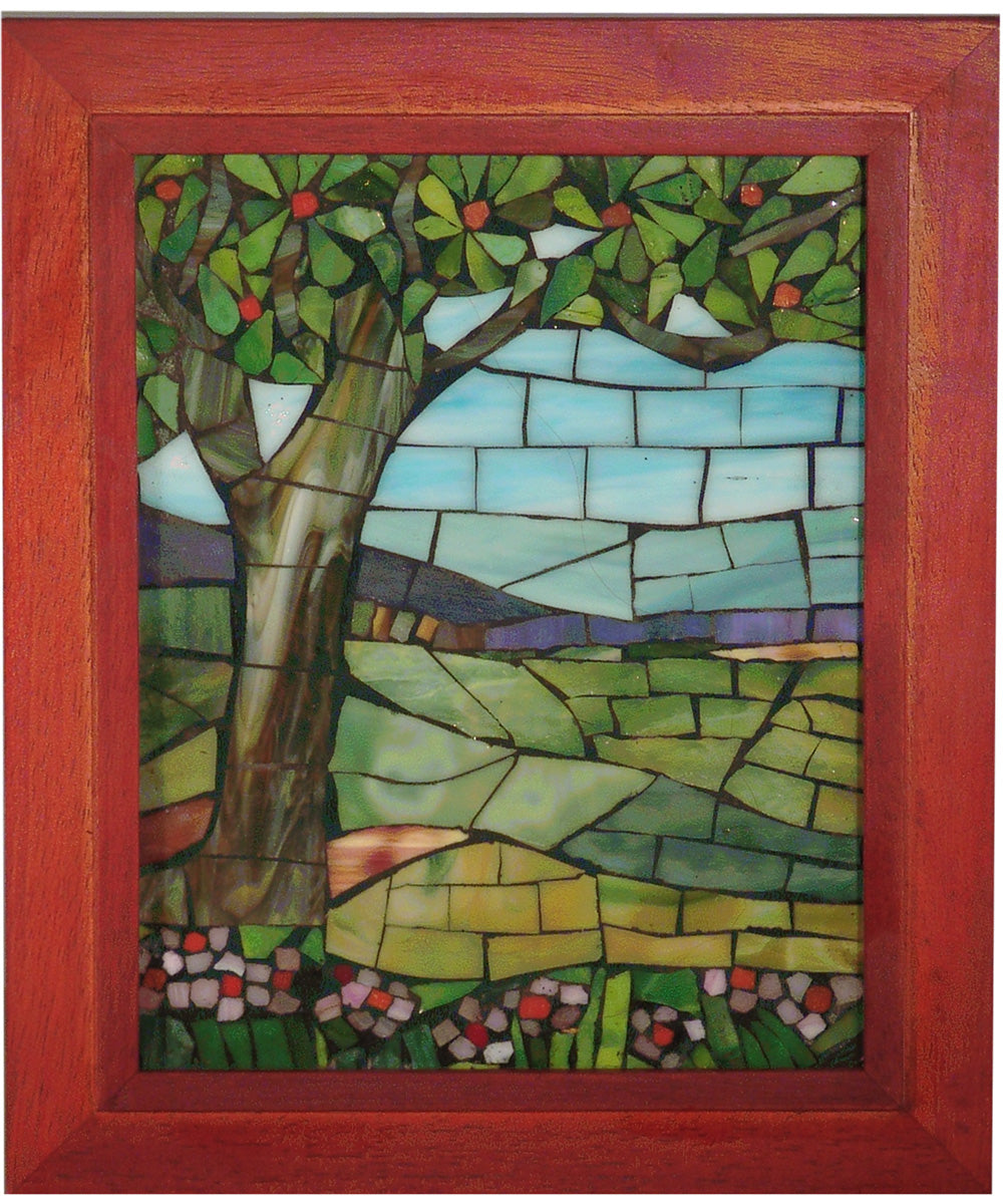 10 Inch H View Mt Mansfield Mosaic Art Glass Wall Panel