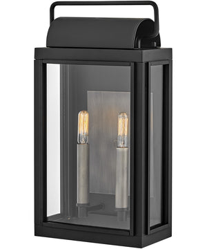 Sag Harbor 2-Light Medium Outdoor Wall Mount Lantern in Black