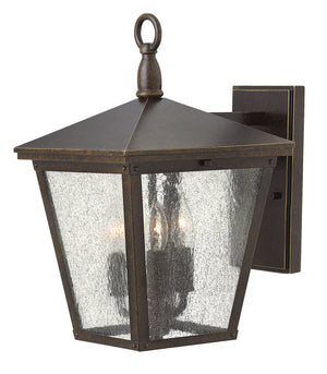 15"H Trellis 3-Light LED Small Outdoor Wall Light in Regency Bronze