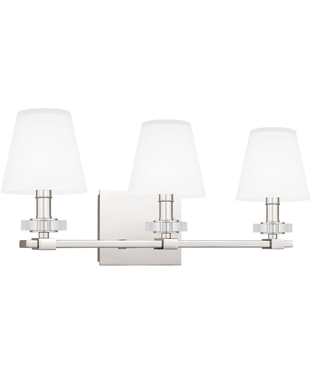 Kelsey Glen Large 3-light Bath Light Polished Nickel