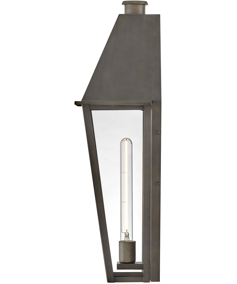 Endsley 1-Light Large Wall Mount Lantern in Blackened Brass