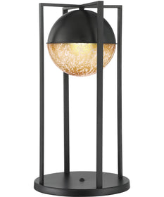 Sophiline 1-Light Table Lamp Matt Black/Glass Shade