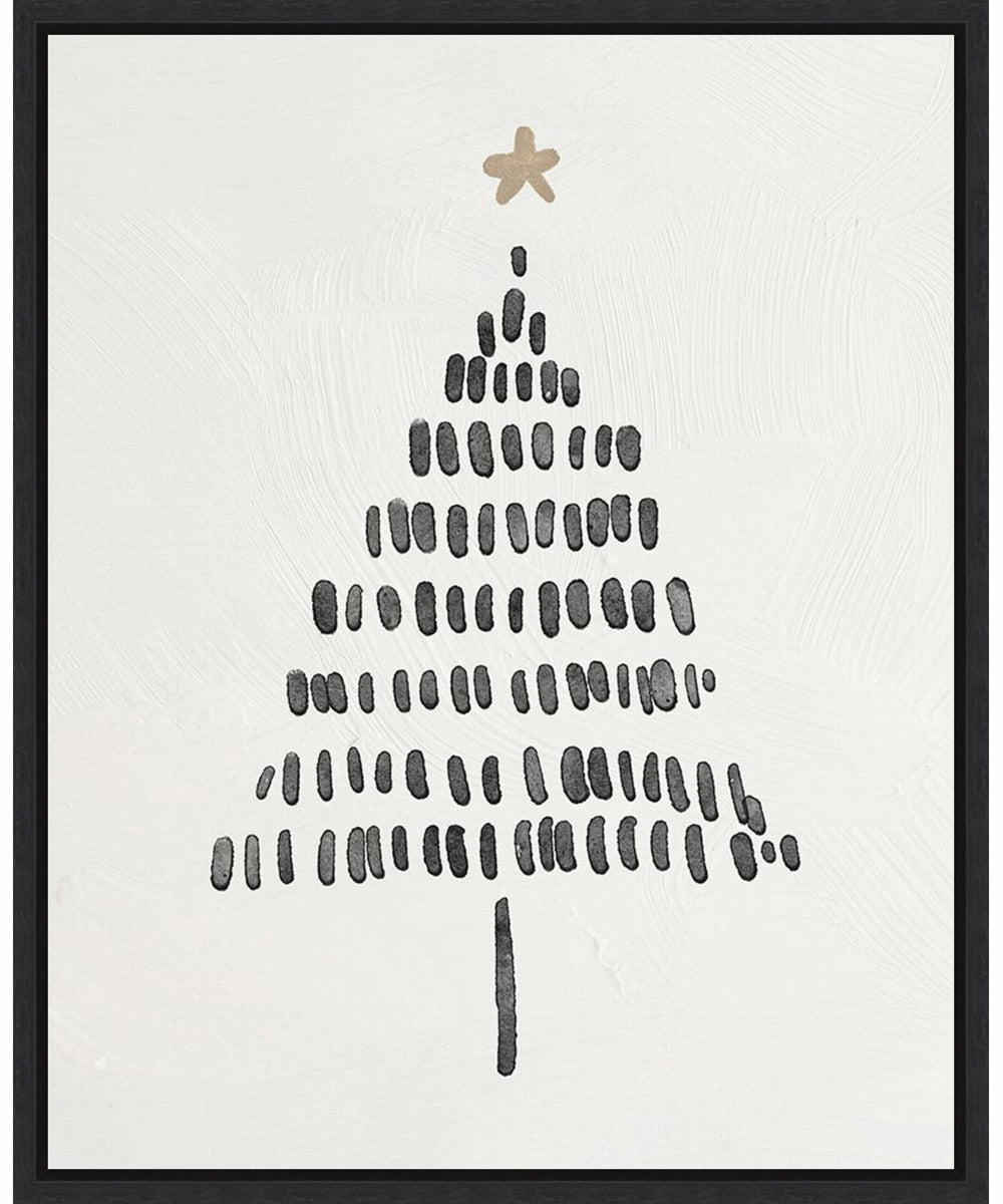 Framed Modern Christmas Tree II by Nina Blue Canvas Wall Art Print (23  W x 28  H), Sylvie Black Frame