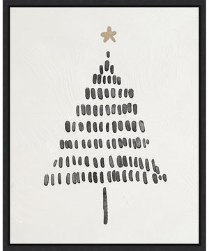 Framed Modern Christmas Tree II by Nina Blue Canvas Wall Art Print (23  W x 28  H), Sylvie Black Frame