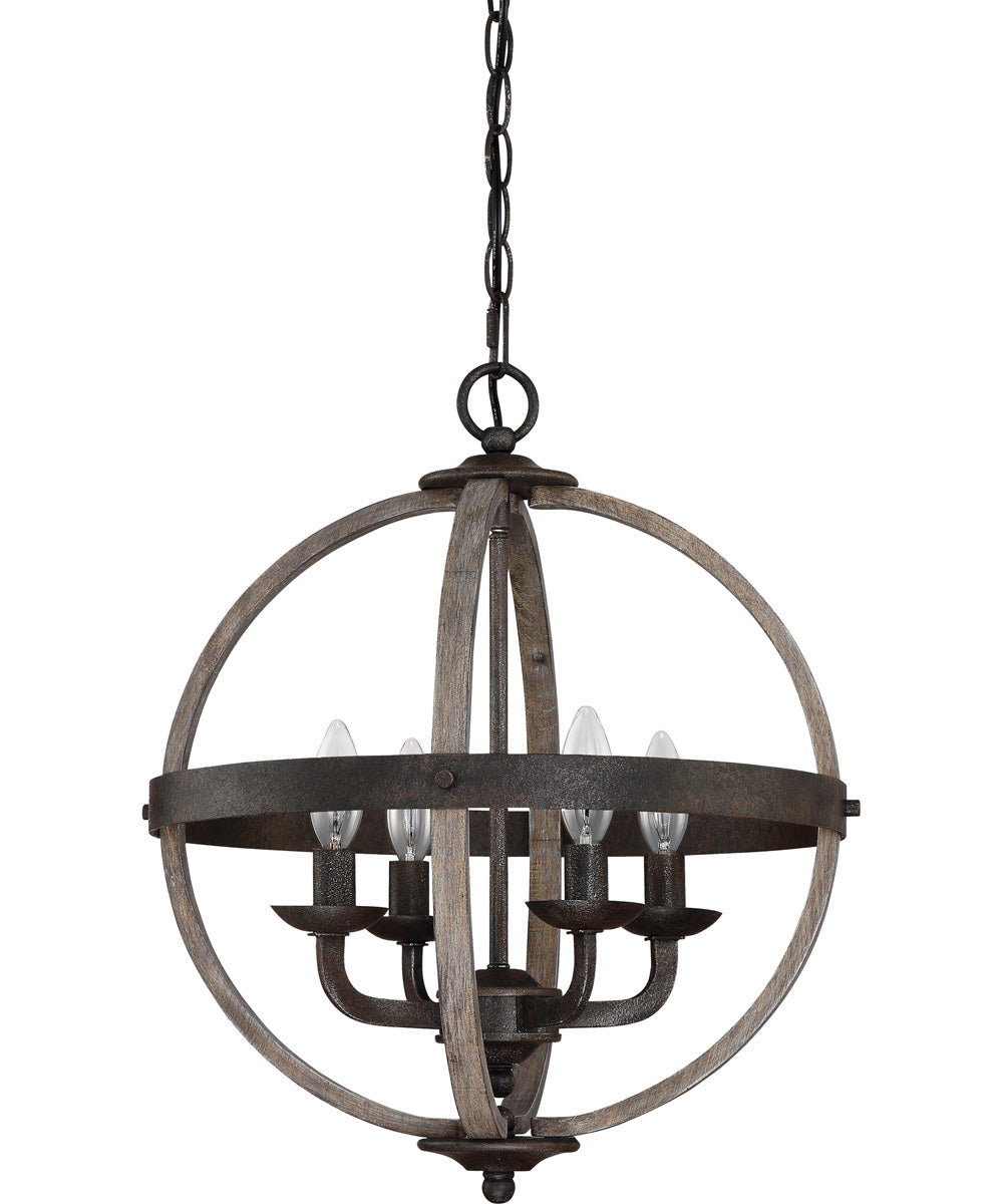 Fusion 4-light Pendant Rustic Black