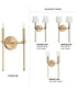 Elara 2-Light New Traditional Wall Light Vintage Brass