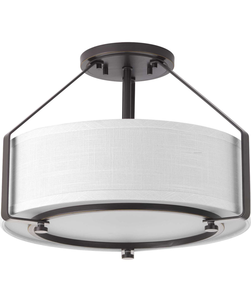 Ratio 3-Light 16" Semi-Flush Mount Antique Bronze