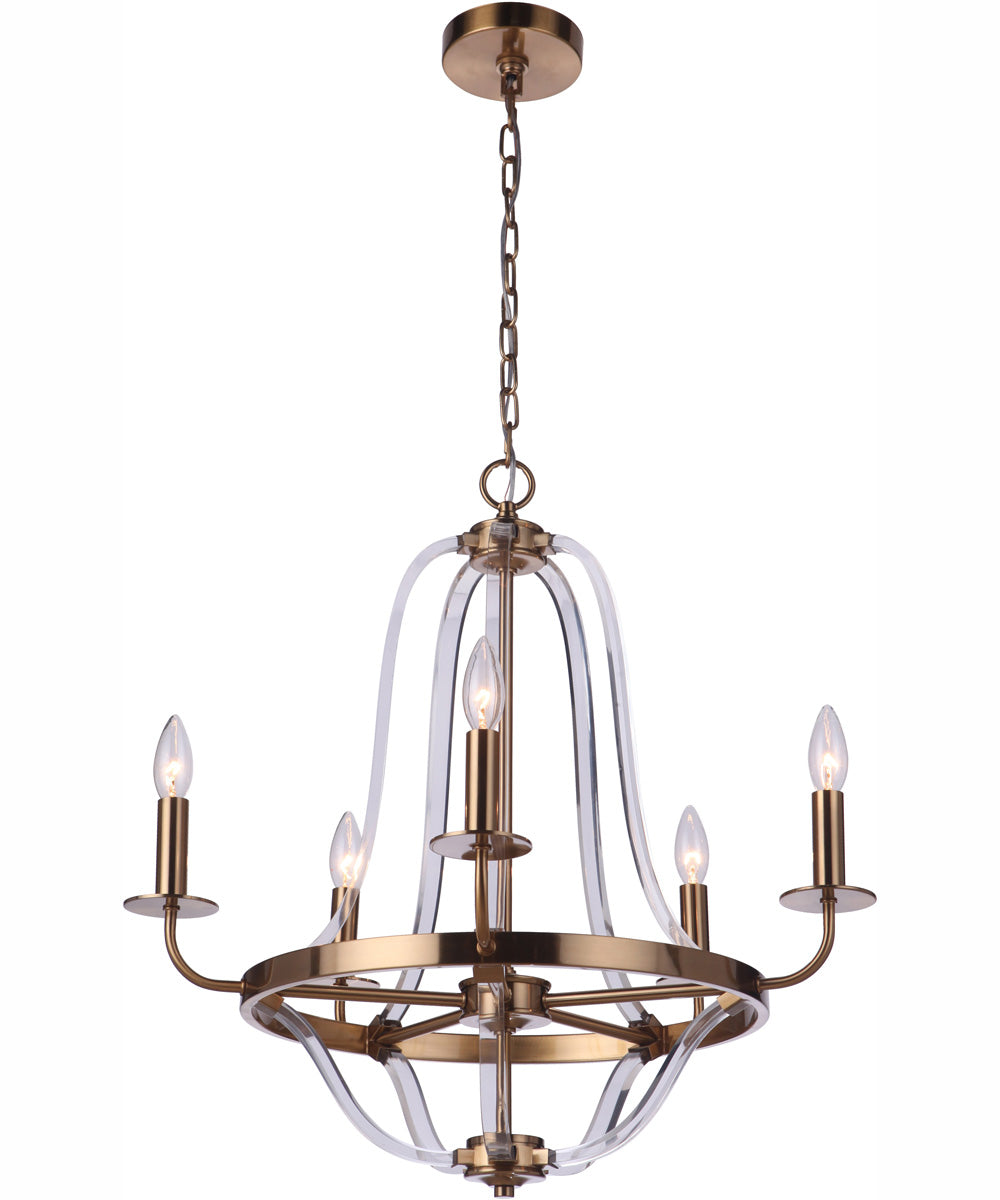 Graclyn 5-Light Chandelier Satin Brass