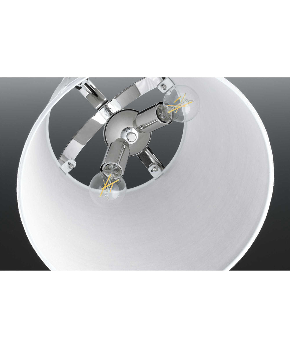 Galley 2-Light Linen Shade Coastal Pendant Light Polished Nickel