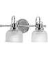 Archie 2-Light Clear Double Prismatic Glass Coastal Bath Vanity Light Polished Chrome