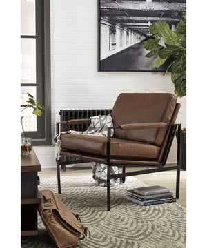 34"H Puckman Accent Chair Brown/Silver