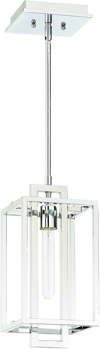 7"W Cubic 1-Light Mini Pendant Light Chrome