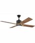 52" Teana 1-Light Ceiling Fan Flat Black/Satin Brass
