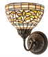 8" Wide Tiffany Turning Leaf Wall Sconce