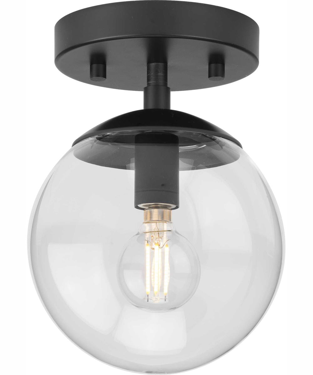 Atwell 1-Light Mid-Century Modern Semi-Flush Mount Matte Black