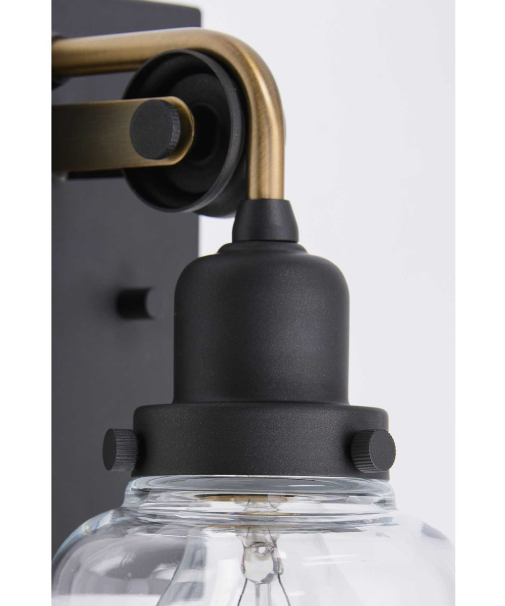 Rushton 1-Light Clear Glass Farmhouse Bath Vanity Light Graphite