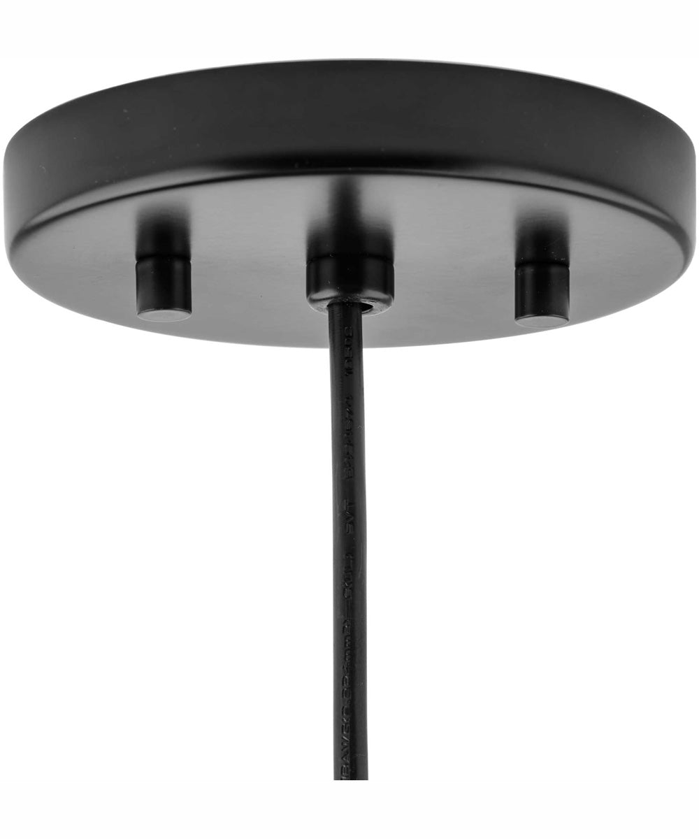 Perimeter 1-Light Mid-Century Modern Pendant with metal Shade Matte Black