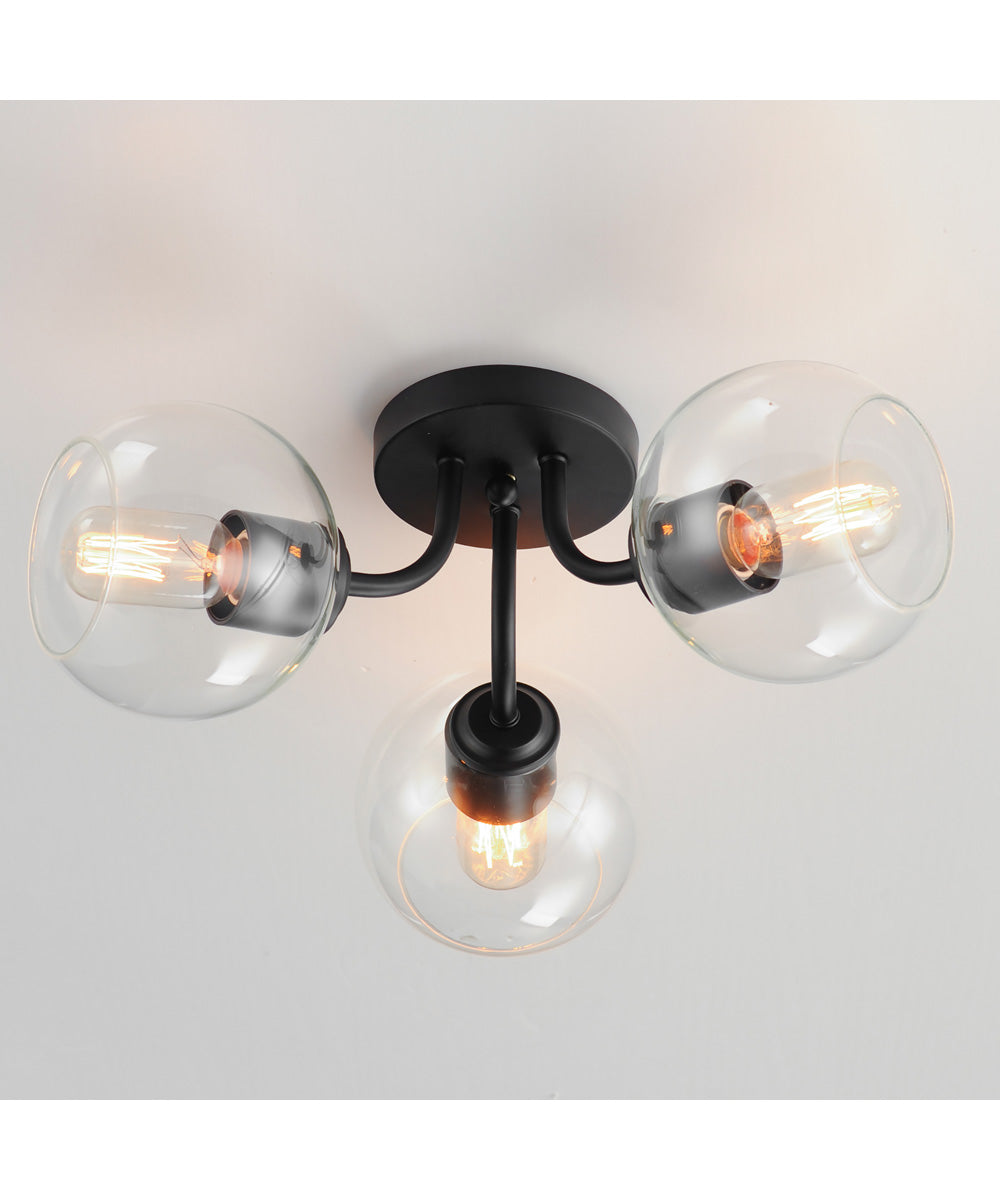 Knox 3-Light Semi-Flush Mount Black