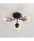 Knox 3-Light Semi-Flush Mount Black