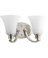 Joy 2-Light Etched Glass Traditional Bath Vanity Light Brushed Nickel
