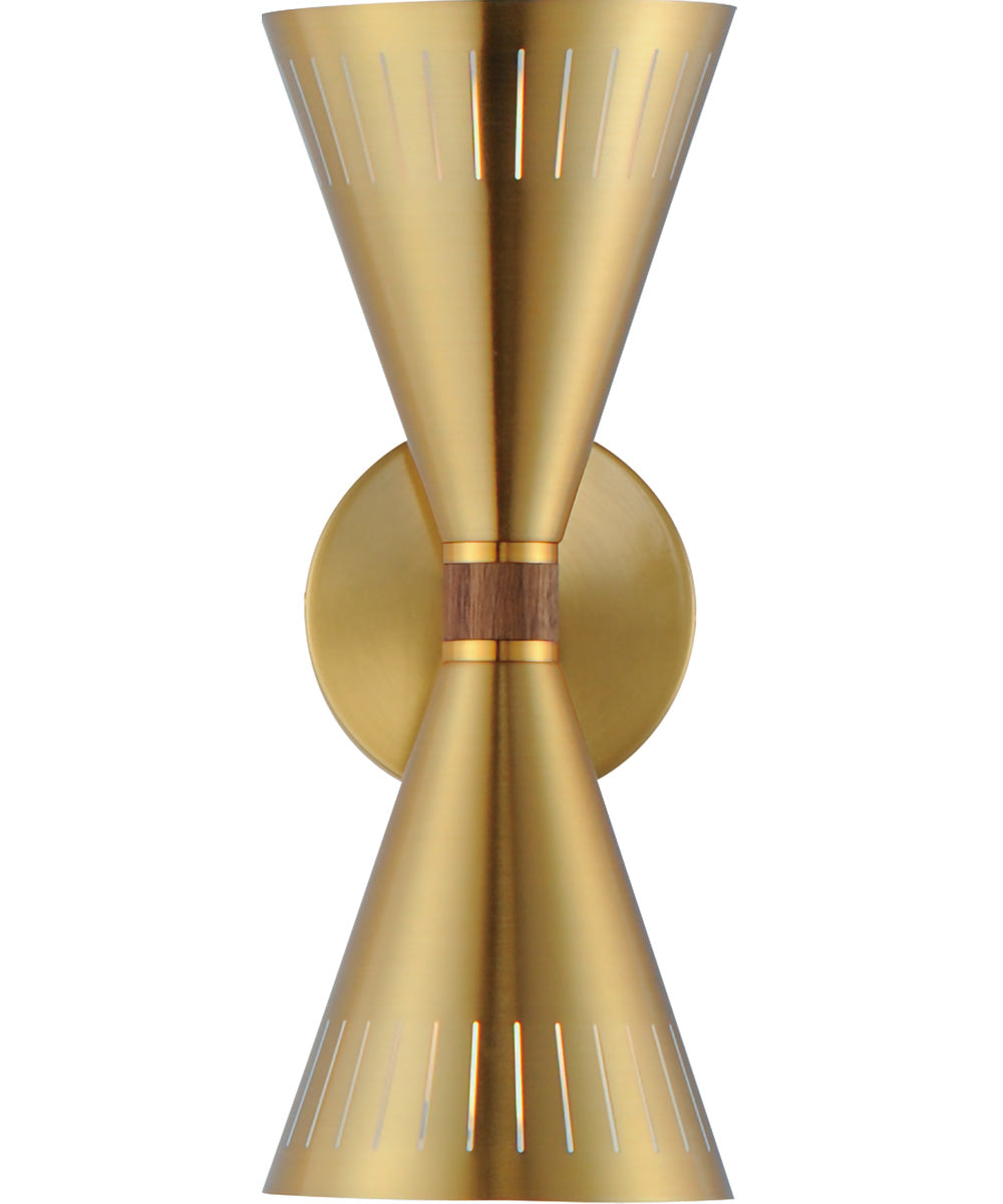 Helsinki 2-Light Wall Sconce Natural Aged Brass