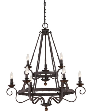 Noble 9-light Chandelier Rustic Black