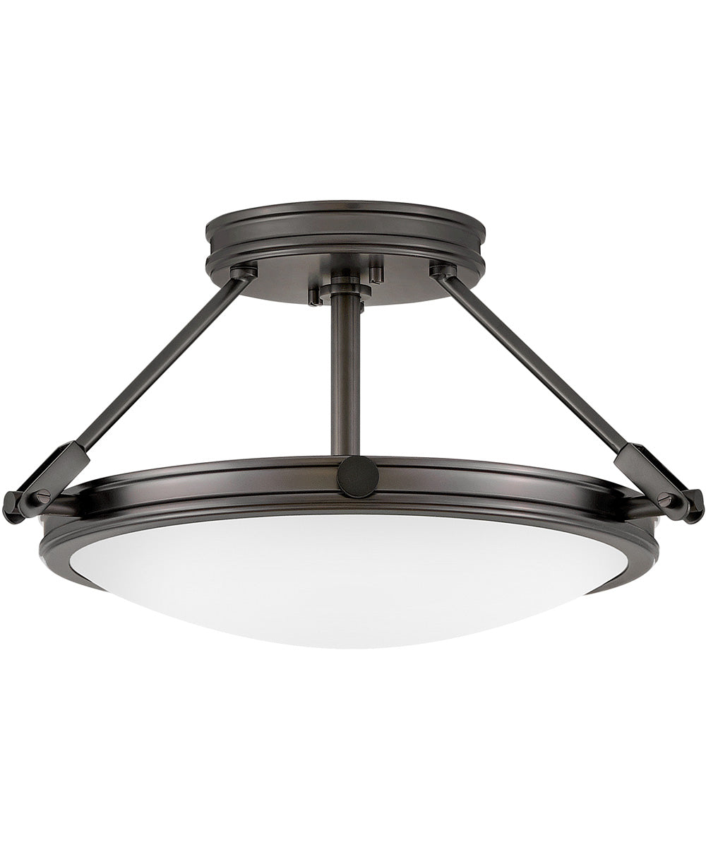 Collier 3-Light Small Semi-Flush Mount in Black Oxide