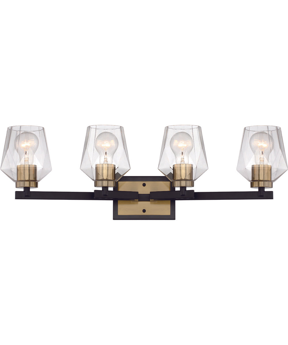 Avante Grand 4-Light Vanity Flat Black/Satin Brass